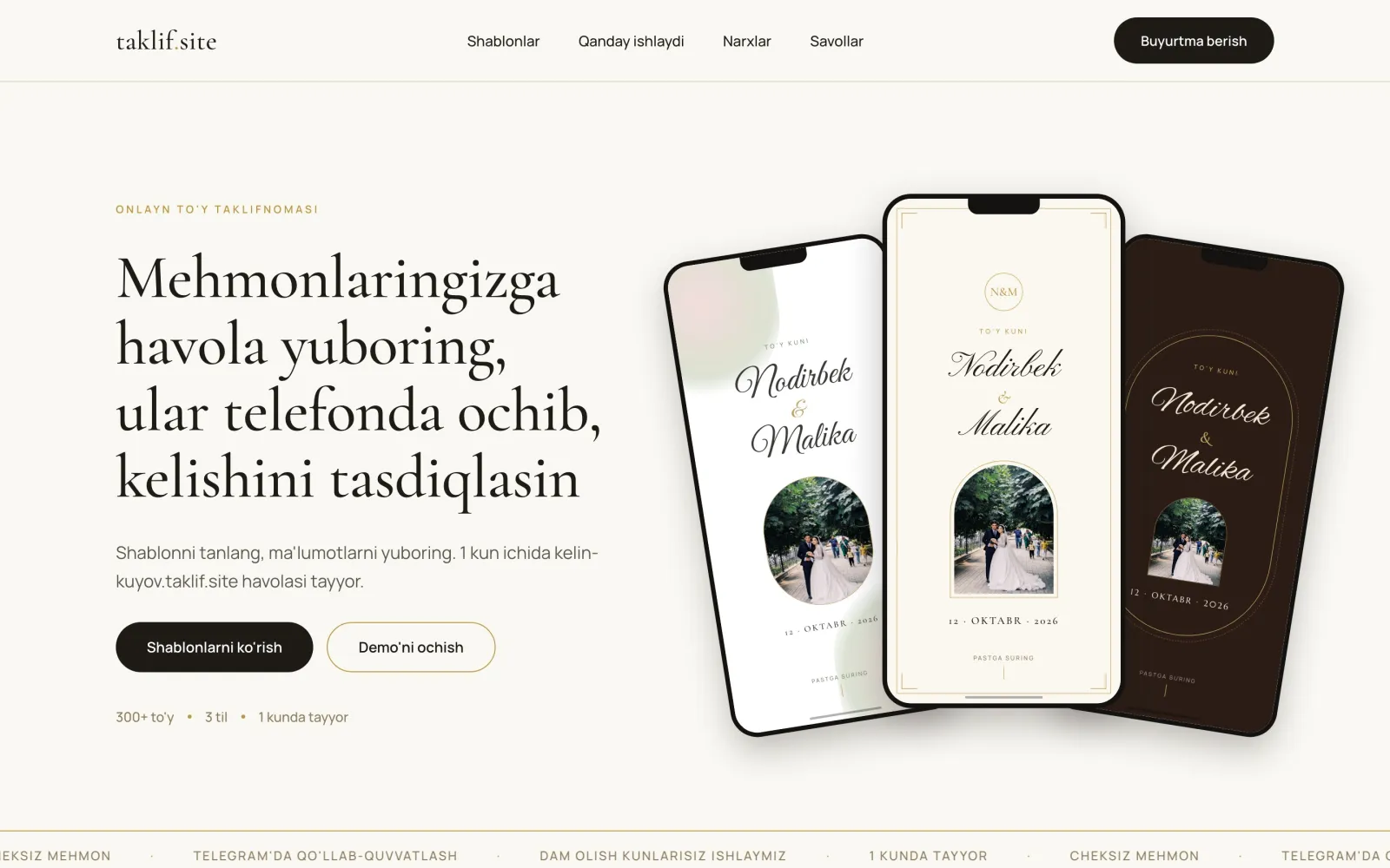 taklif.site — skrinshot
